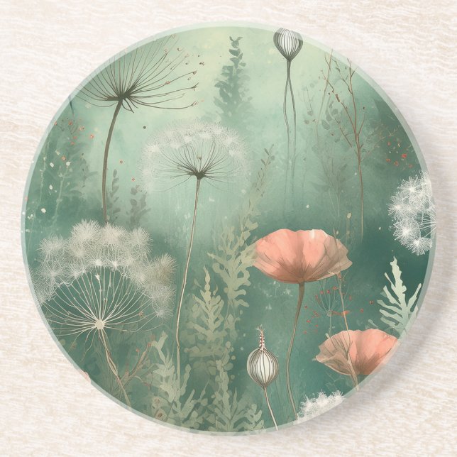 Botanical Bliss: AI-Generated Flower Coaster (Front)
