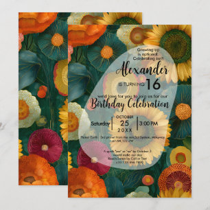 Botanical Bliss Colourful Flower Design Invitation