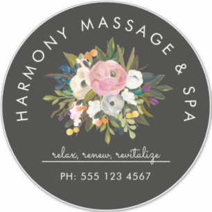 Botanical Bliss Elegant Floral Curved Text   Black