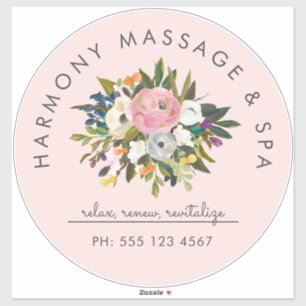 Botanical Bliss Elegant Floral Curved Text   Blush