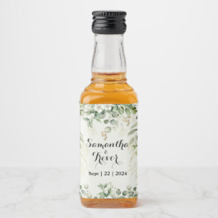 Botanical Bliss Elegant Garden Vows Liquor Bottle Label