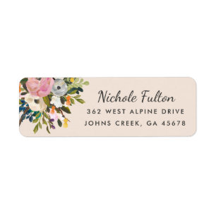 Botanical Bliss Floral   Cream Return Address