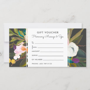 Botanical Bliss Floral Gift Voucher Card Black