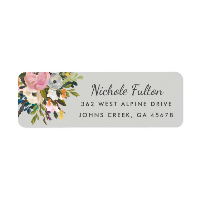Botanical Bliss Floral | Grey Return Address (Front)