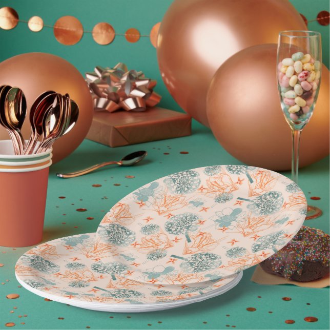 Botanical bliss pattern paper plate (Multi)