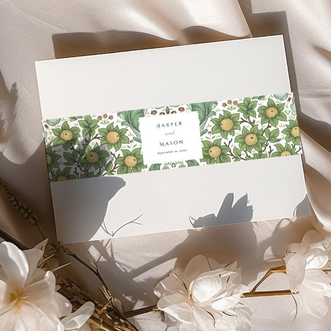 Botanical Bliss Wedding Invitation Belly Band (Creator Uploaded)