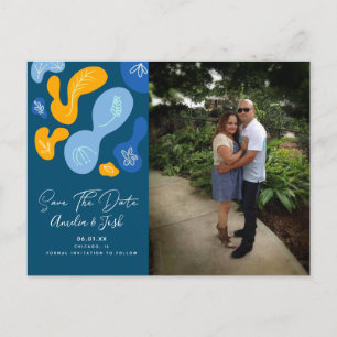 Botanical Blobs Save the Date Photo Postcard