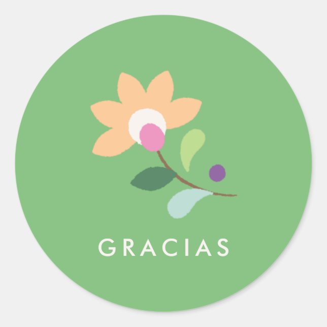 Botanical Bloom Cinco de Mayo Sticker - Verde (Front)
