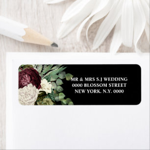 Botanical bloom country rose Burgundy black