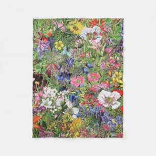 Botanical Bloom Nature Wildflower Fleece Blanket