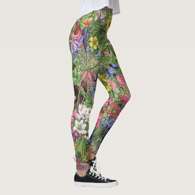 Botanical Bloom Nature Wildflower Leggings (Right)