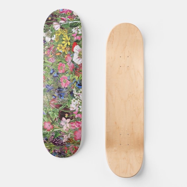 Botanical Bloom Nature Wildflower Skateboard (Front)
