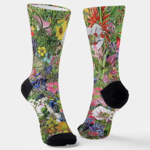 Botanical Bloom Nature Wildflower Socks