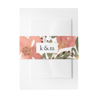Botanical Bloom Painting Invitation Belly Band