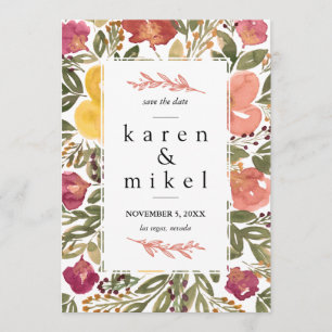 Botanical Bloom Painting Save the Date Invitation