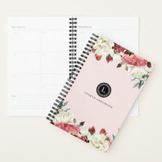 Botanical Blooms Vintage Rose Monogram Planner
