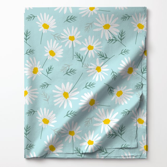 Botanical Blue And White Dainty Floral Daisy Fabric (Creator Uploaded)