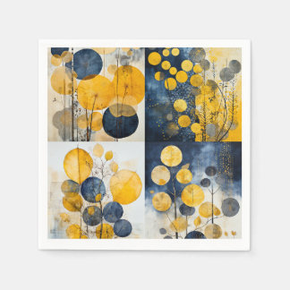 Botanical Blue and Yellow Napkins 
