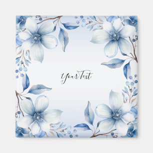 Botanical Blue Flowers Magnet