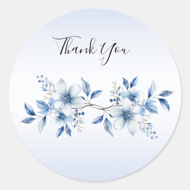 Botanical Blue Flowers Sticker (Front)