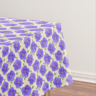 Botanical Blue Geranium Flower Tablecloth