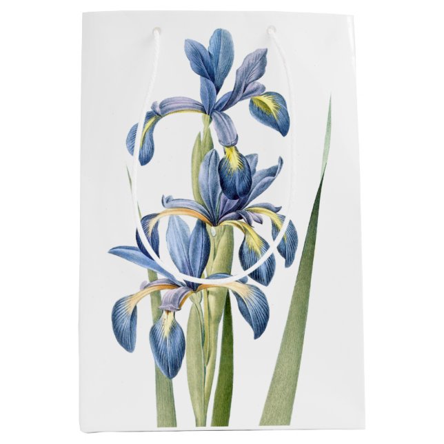 Botanical Blue Iris Flowers Floral Redoute Bag (Front)
