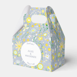 Botanical Blue Wildflower Floral Favour Box