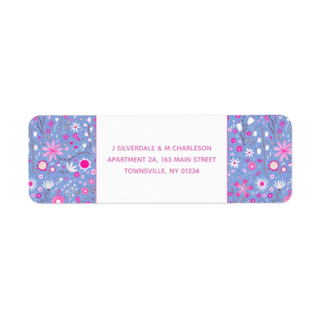 Botanical Blue Wildflower Floral Return Address (Front)