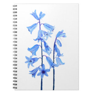 Botanical bluebells flower watercolor notebook