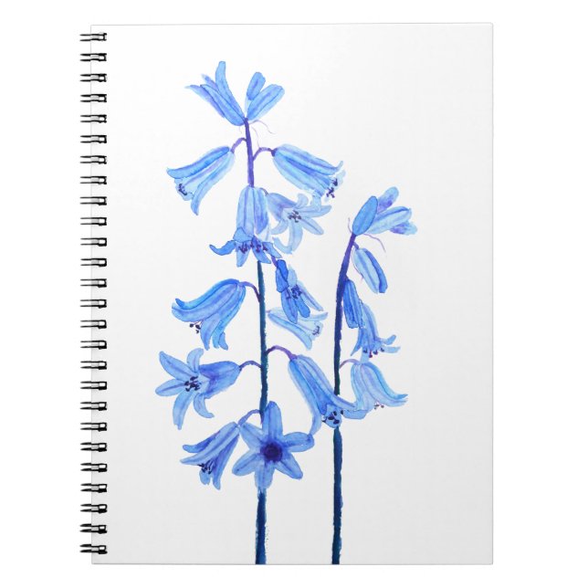 Botanical bluebells flower watercolor notebook (Front)
