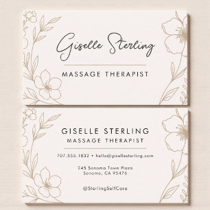 Botanical Blush and Black Holistic Therapy Business Card