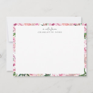 Botanical Blush Pink Peony Greenery Floral Frame Card