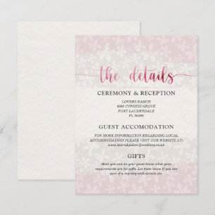 Botanical Blush Pink Watercolour Enclosure Card