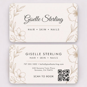 Botanical Blush QR Code Professional Business Card