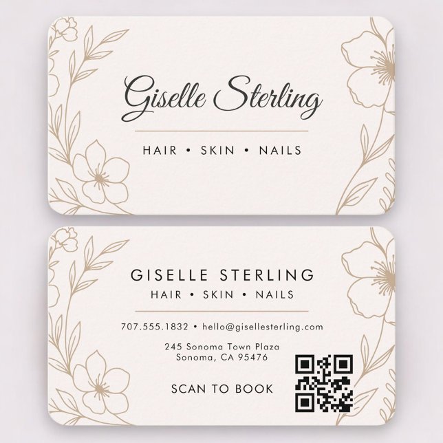 Botanical Blush QR Code Professional Business Card (Creator Uploaded)