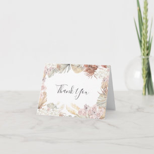 Botanical Bohemian Wedding Photo Thank You Card