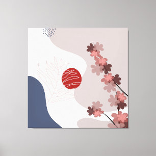 Botanical Boho Blue Magenta Canvas Print