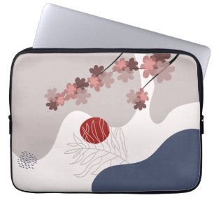 Botanical Boho Blue Magenta Laptop Sleeve
