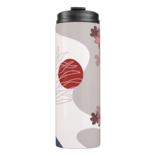 Botanical Boho Blue Magenta Thermal Tumbler