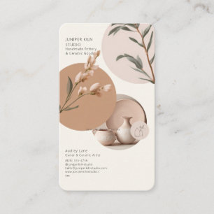Botanical Boho Collage Pottery Artist Business Card