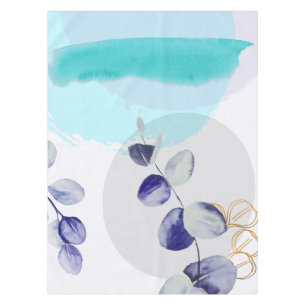 Botanical Boho Cyan Purple Tablecloth