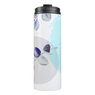 Botanical Boho Cyan Purple  Thermal Tumbler