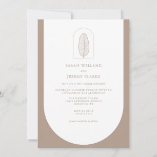 Botanical Boho Elegant Formal Wedding Invitation