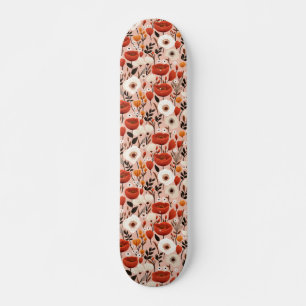 Botanical Boho Fall Wildflowers Meadow Pattern Skateboard