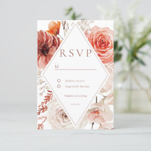Botanical Boho Floral Frame Wedding RSVP Card