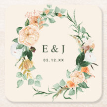 Botanical Boho Floral Greenery Monogram Wedding