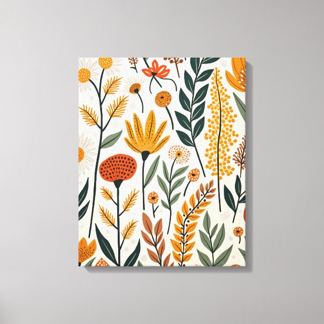 Botanical Boho Flowers Plants Design 390 Canvas Print (Front)