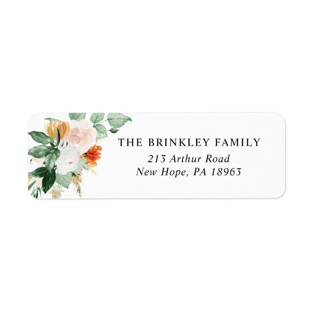 Botanical Boho Greenery Floral Return Address (Front)