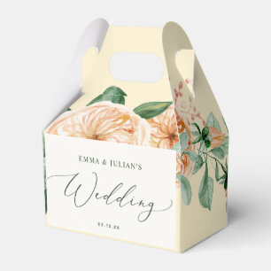 Botanical Boho Greenery Floral Yellow Wedding Favour Box