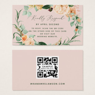 Botanical Boho Greenery Wedding QR Code RSVP Card